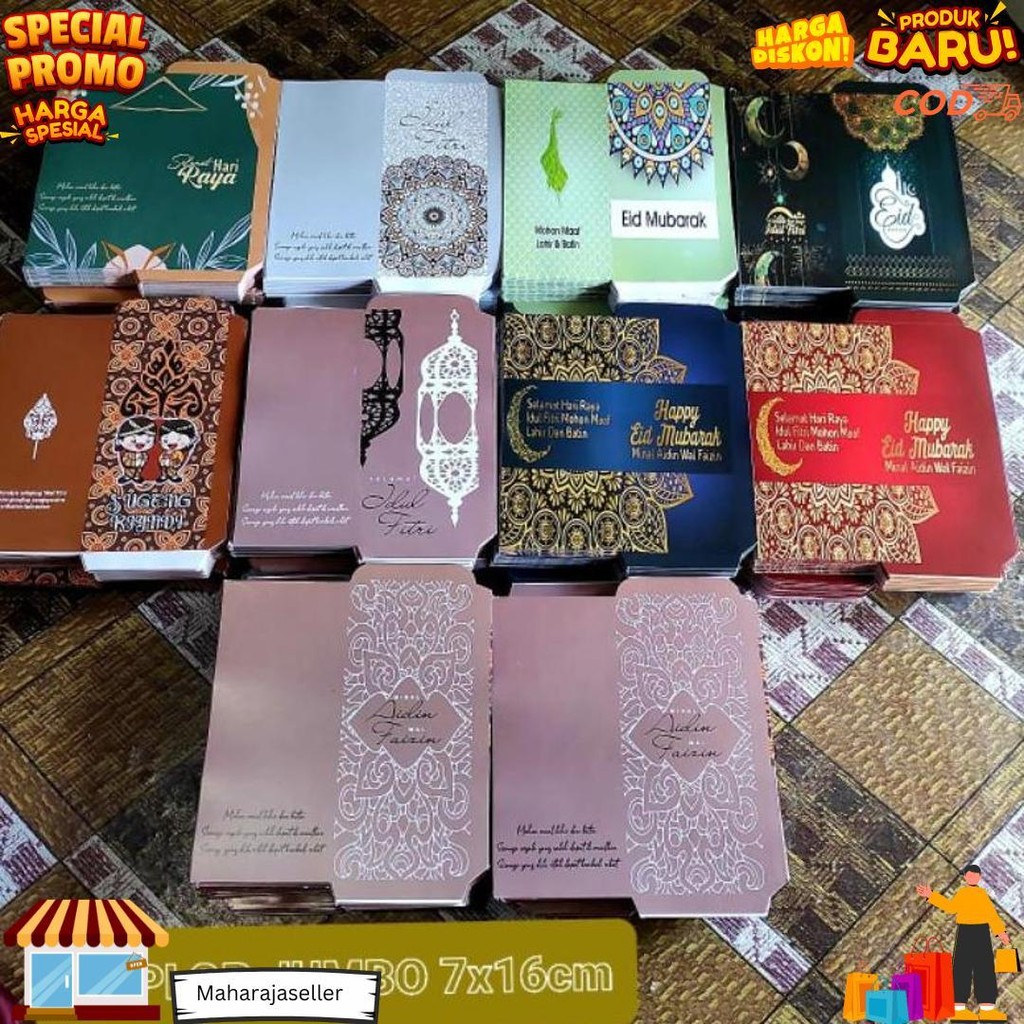

100 Lembar Amplop Muslim Jumbo Dapat 10 Motif Murah (Free Plastik) D Terlaris