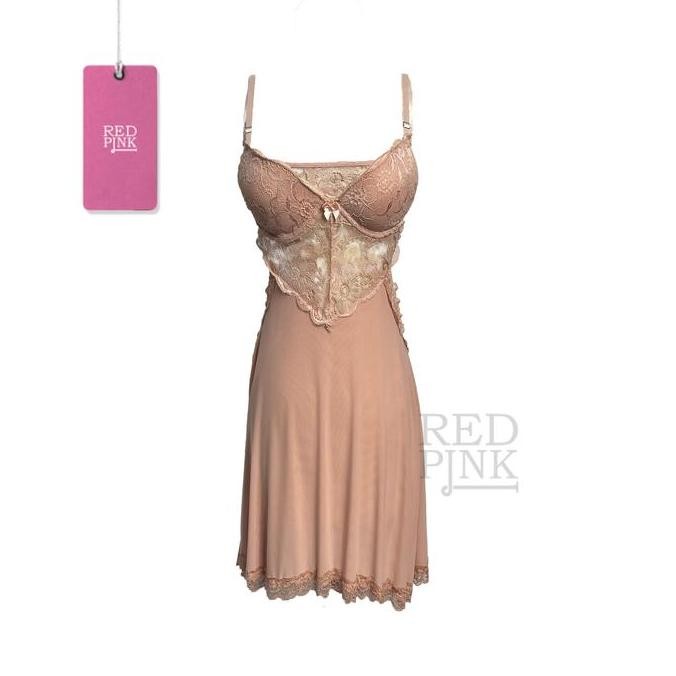 

[ Redpink ] Lingerie Baju Dinas Nightwear Desain Dress Baby Doll Women Eropa Seksi Menggoda Looks Modern Semi Transparan Hot Gaun Edition With Padding Pita Cantik Sweet Strap Shoulders Minimalis For Adjust Low Back Style Cutingan Renda Lace Sifon Legan