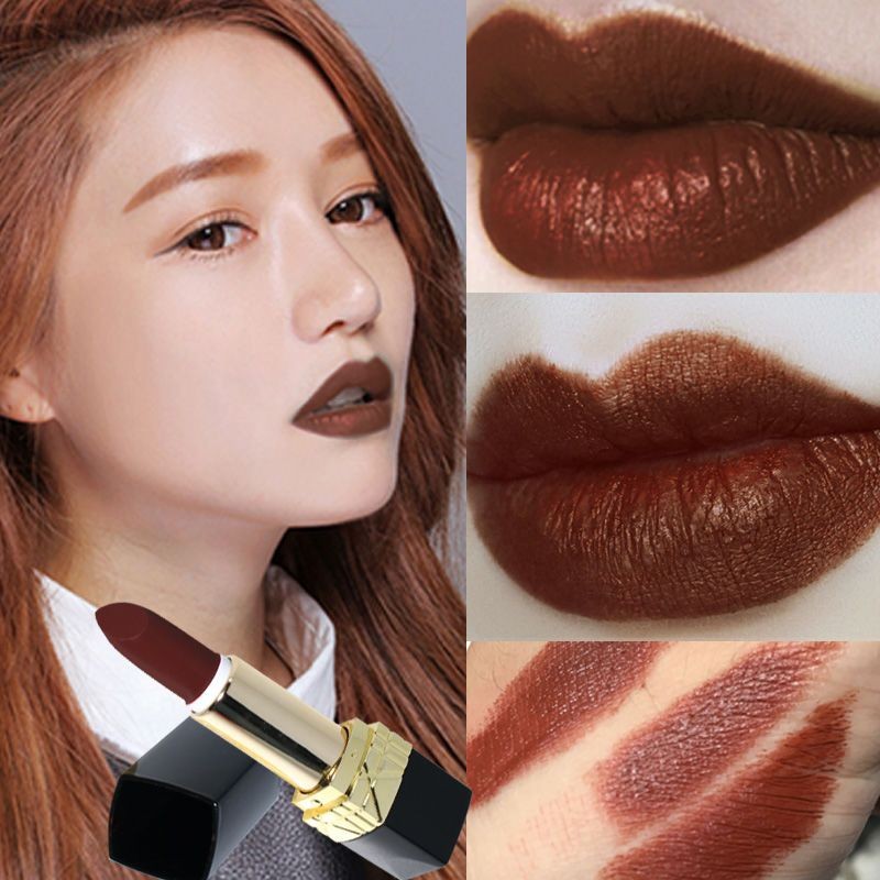 Lipstik Matte Coklat Tua Coklat Tua Merah Coklat Kopi