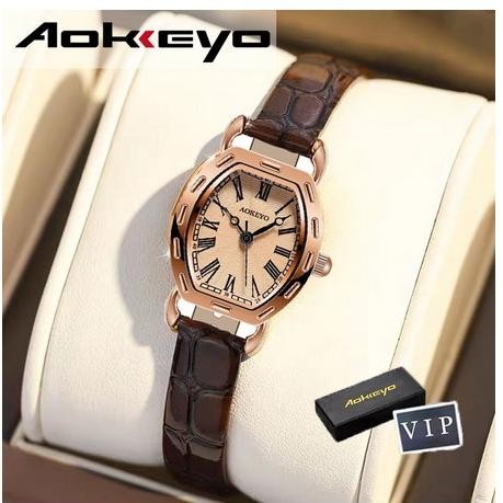 Sale Jam Tangan Wanita Aokeyo S053 Jam Tali Kulit Tahan Air