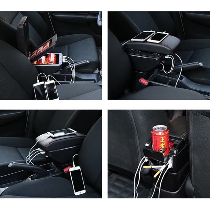 Arm Rest Box Kotak Alas Lengan Toyota Sienta Dual Stack 7 Port Usb Cha {TerlarisBest Seller}