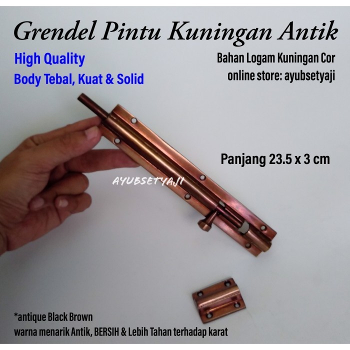 My Pengunci Pintu Panjang 23.5Cm Kuningan Tebal Kuat Grendel Antik Gembok