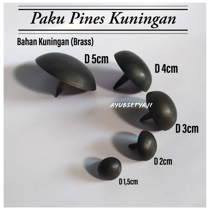 My Paku Pines Kuningan D5Cm Paku Kuningan Paku Payung Aksesoris Pintu