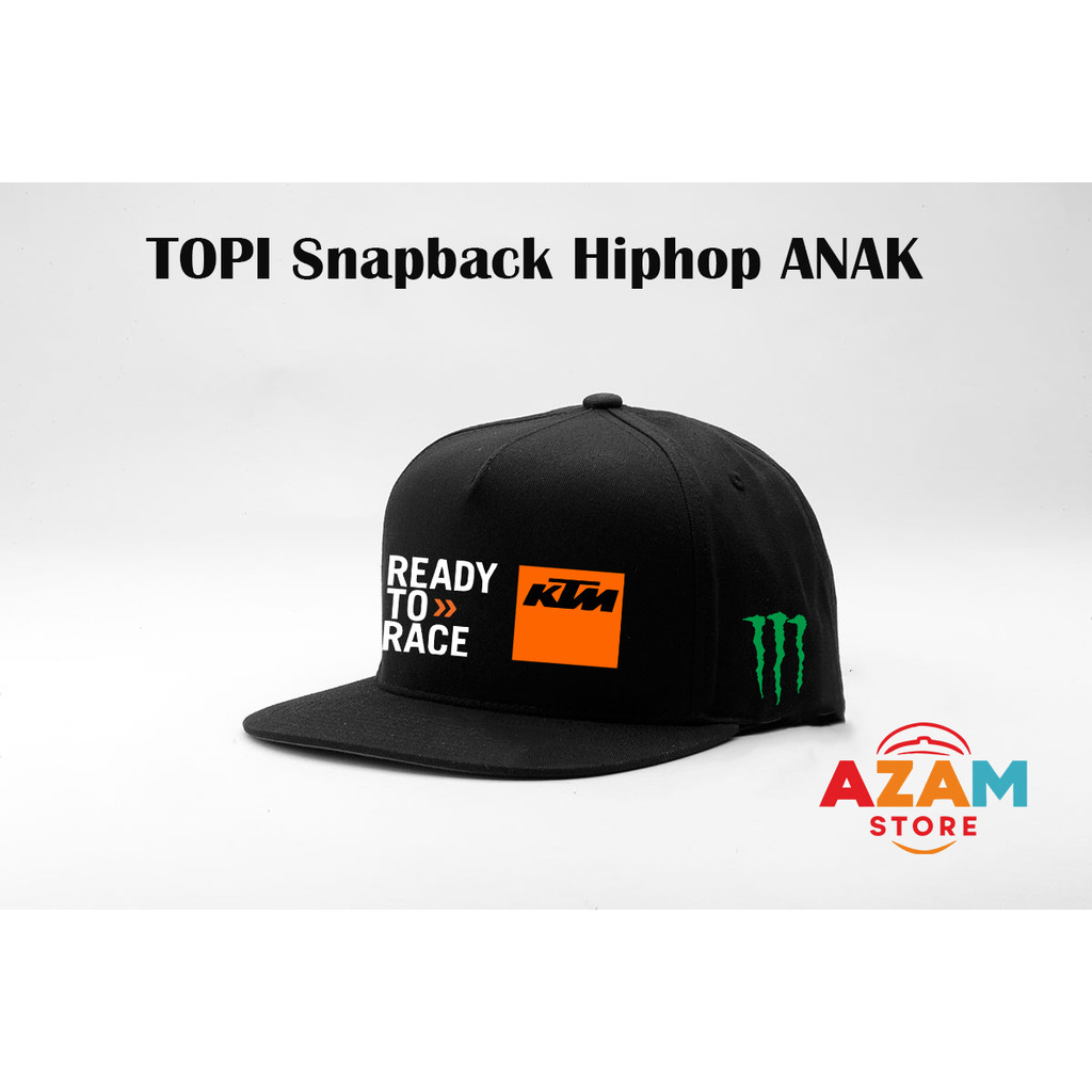 Topi snapback hiphop anak custome desain racing ktm
