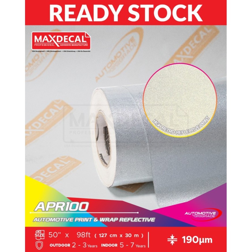 

[PER METER] MAXDECAL APR100 PRINTABLE REFLECTIVE WRAP SCOTCHLITE