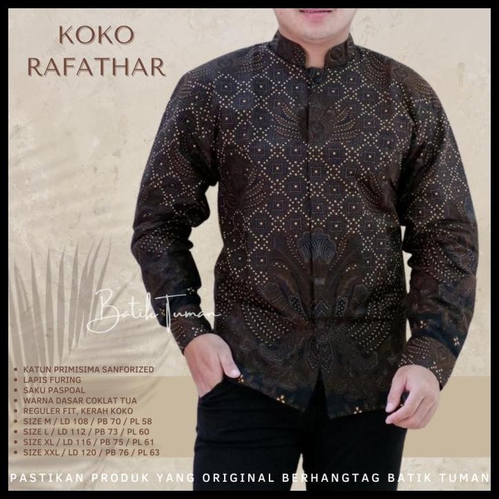 Promo Koko Rafathar Baju Koko Batik Pria Lengan Panjang Koko Muslim Pria Best Quality Asli 100% Orig