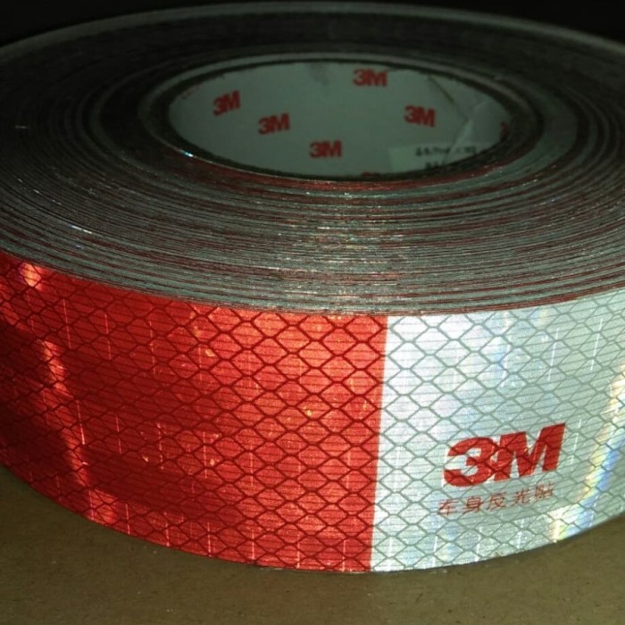 

ORIGINAL 3M REFLECTOR TAPE 2 INCH X 45M MERAH PUTIH