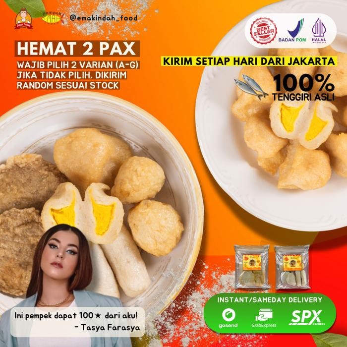 

Ready Stock Pempek Emak Indah - Pempek Mpenak Palembang Asli - Paket Pempek 2 Pax Frozen Packing