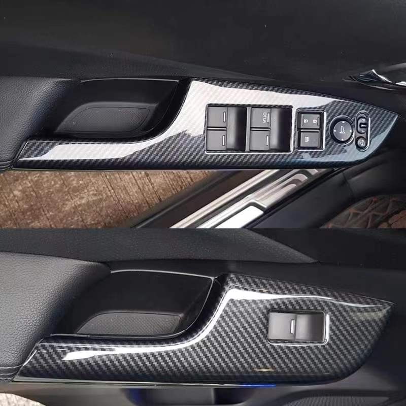 KYH Inner Door Armrest Window Lift Button Panel Cover Trim ABS Interior Mouldings Fit For Honda CRV 