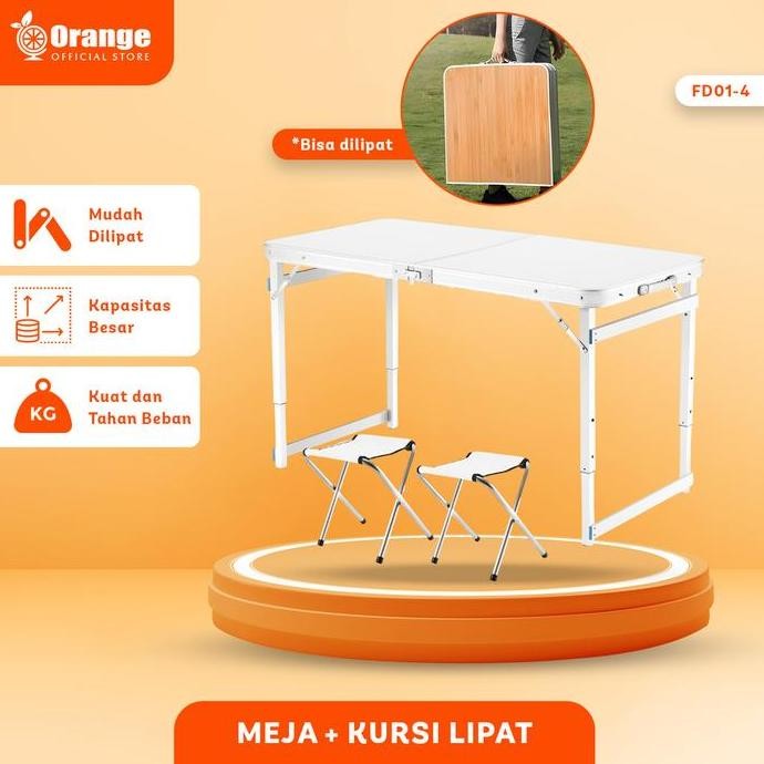 Produk Baru GHL - MEJA LIPAT KOPER HPL ALUMUNIUM PORTABLE (KAKI KOTAK) + KURSI