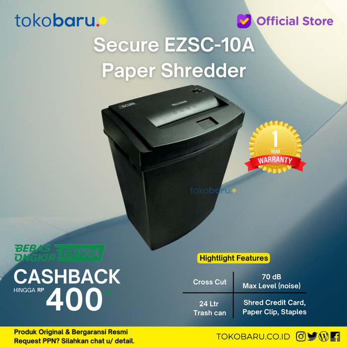 

HOT SALE! SECURE EzSC-10A PAPER SHREDDER / PENGHANCUR KERTAS Cross Cut