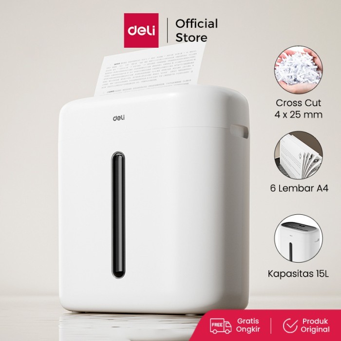 

Deli Paper Shredder / Mesin Penghancur Kertas 6 Lembar Kapasitas 15 Liter ET001