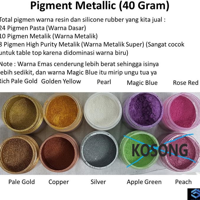 

Diskon Metallic Powder 40 Gr - Bubuk Metalik Pigmen Resin Pewarna Resin