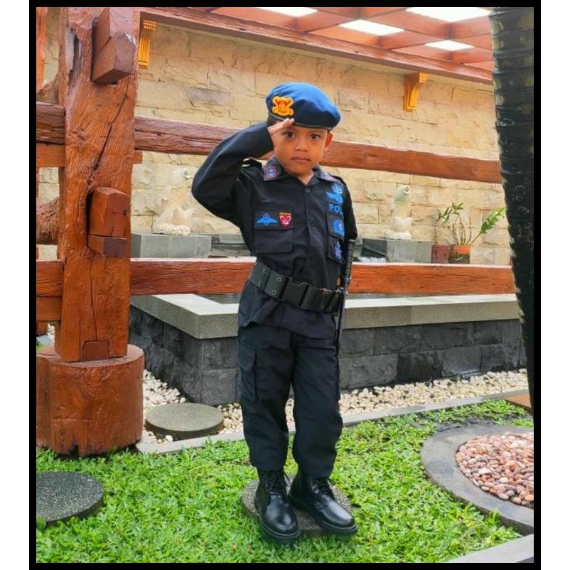 Terlaris Baju Karnaval Brimob Warna Hitam Komplit Bordir Emblem Dan Bonus Tembakan Fashion Good Qual