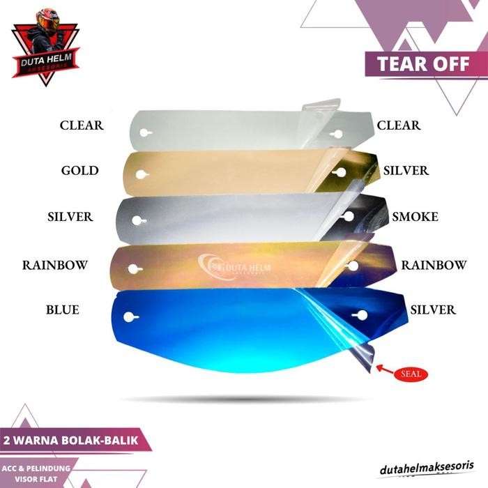 BERKUALITAS Tear Off Helm Rsv KBC VK V ZERO EURO Lapisan Iridium Pelindung Aksesoris Flat Visor Helm