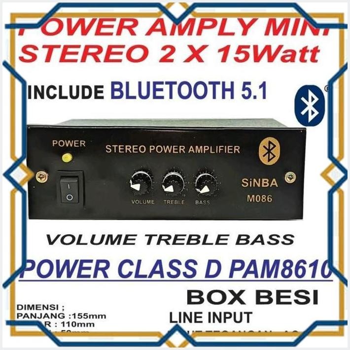 [MUN] JADI POWER AMPLI MINI STEREO 2X15W PAM8610 PAM 8610 BLUETOOTH