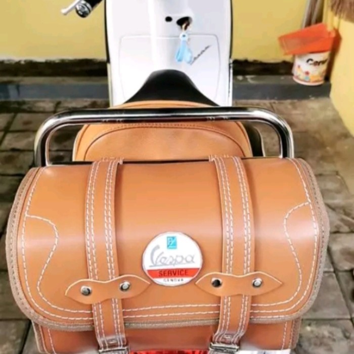 Tas Kulit Backrack Vespa Primavera Sprint Lx S Gts & Classic Aksesoris