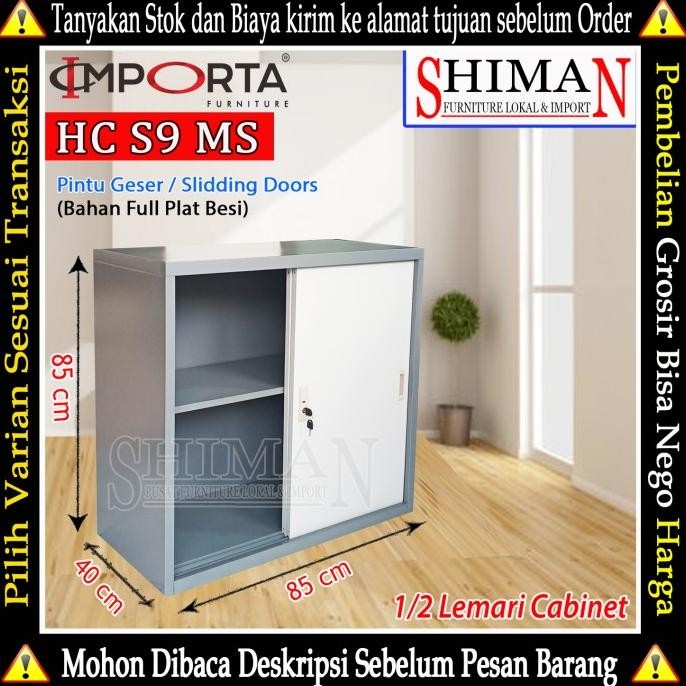 

Lemari Arsip 1/2 Cabinet Mini Besi HC S9 MS Sliding Door IMPORTA