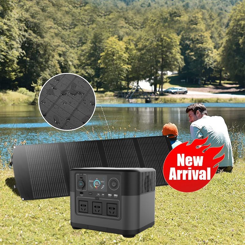 DD Stasiun tenaga surya portabel, 220V 110V 1200W dengan panel surya lipat USB 120W untuk rumah luar