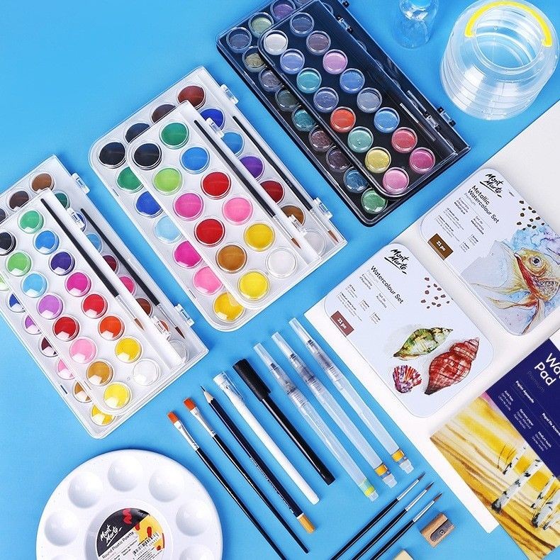 

Solid Watercolor Paint24Color Washable Student Painting Set