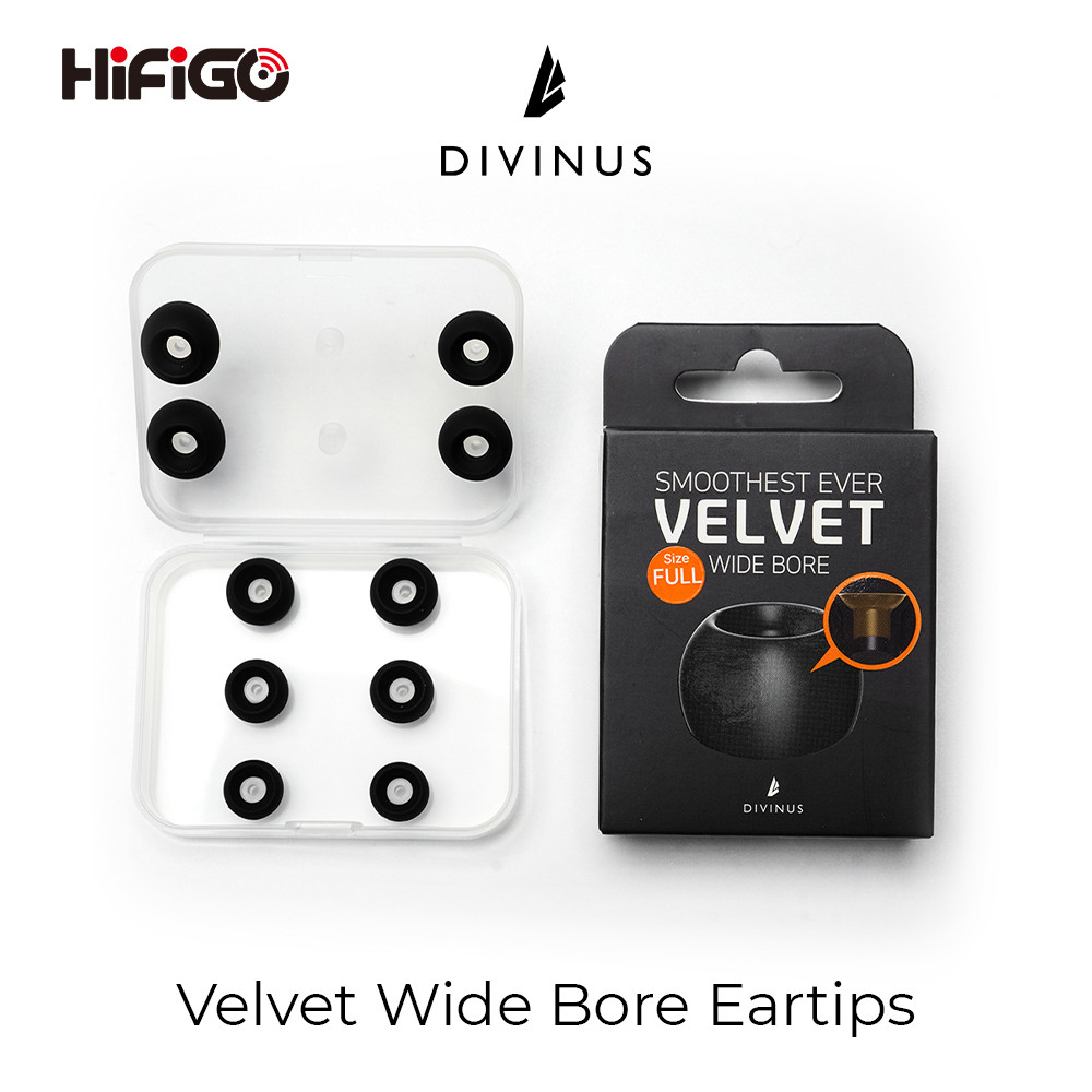ZIKES HiFiGo DIVINUS Velvet Wide Bore Silicone Earphone Eartips For 4-6mm Nozzle, Soft Deeply Ear Ti