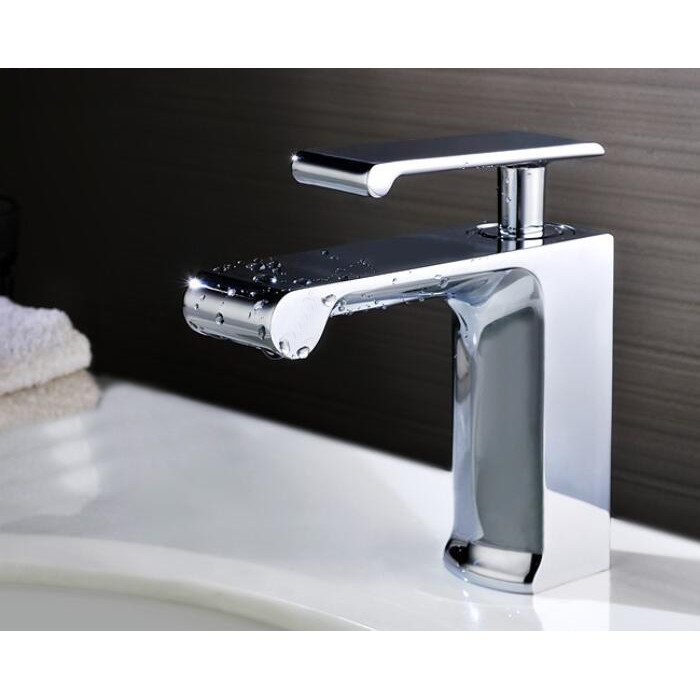 ZIKES Gratis pengiriman air terjun Kuningan Chrome menangani single Mandi Sink Faucet Mixer Tekan Ba