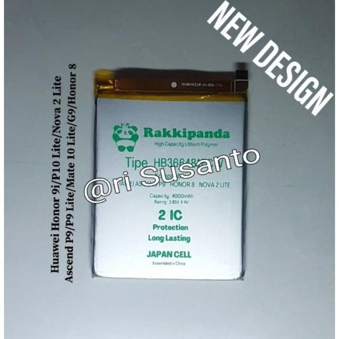 Baterai Rakkipanda Huawei P9/P9 Lite/G9/Honor 8/Honor 9i/Nova 2 Lite Stok Terbatas