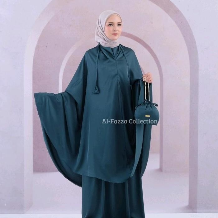 Mukenah Dewasa kain Sutra Armani Premium Model Dagu dan saku dengan Tas Cantik Nyaman Mewah halus