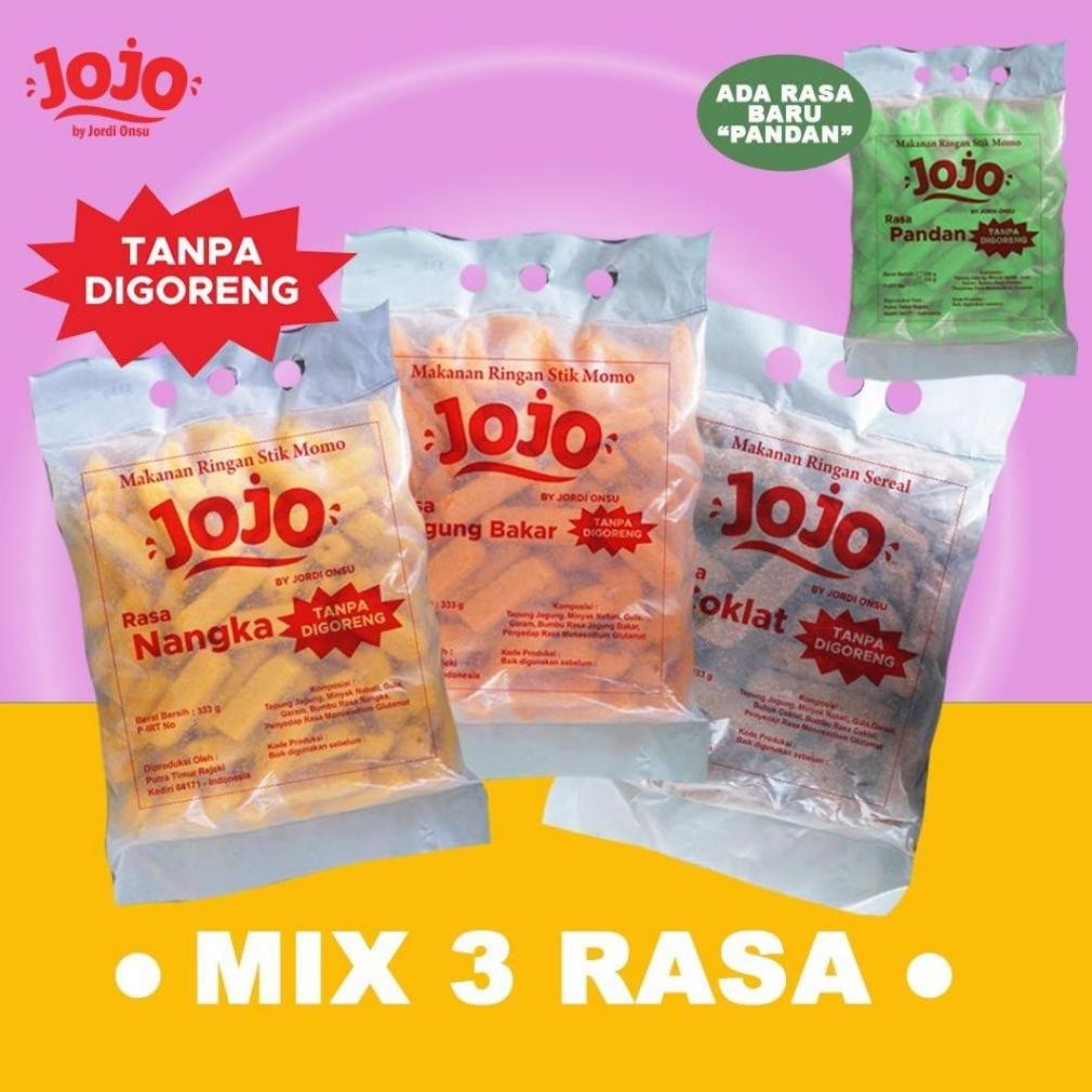 

SALE [JRD] MAKANAN RINGAN SNACK MOMO 1KG MIX 3 RASA SNACK TANPA GORENG fth-
