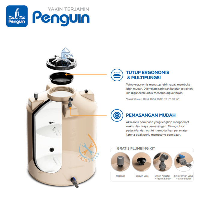 Penguin Tangki Air Toren Air Tandon Air 300 L - 1.550 L