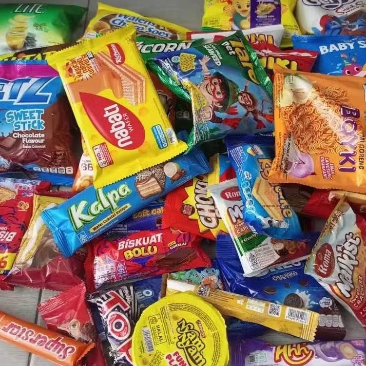

ORIGINAL aneka Snack / Jajan murah - paket termurah jajan 1 paket campur mix banyak varian hj-54