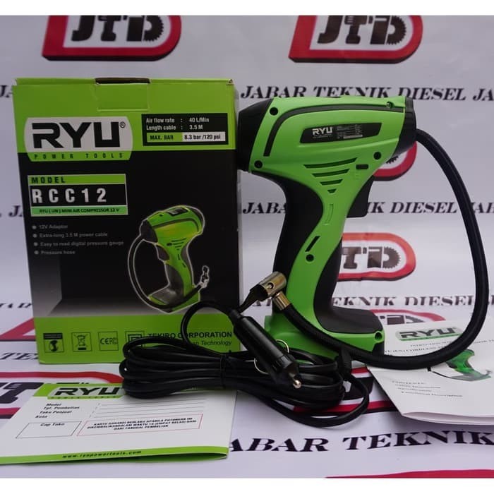 Ryu Rcc12 Mini Air Compressor 12V Dc Pompa Ban Kompresor Mini Rcc 12