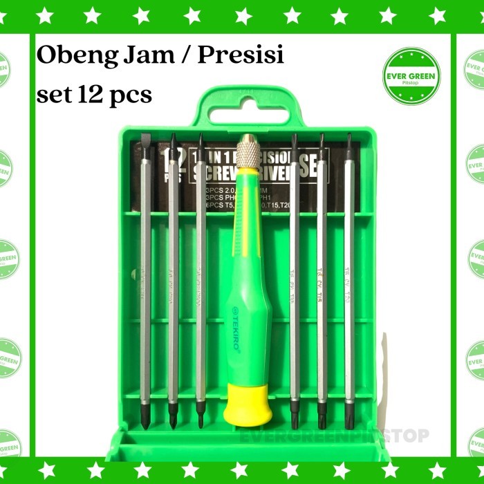 BERKUALITAS TEKIRO Obeng Presisi set 12 pcs Obeng Mini Jam Kacamata Multifungsi