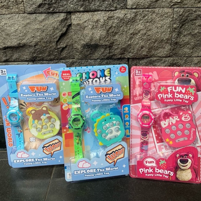PROMO SPECIAL jam tangan set pop it elektrik mini/mainan pop it mini/jam tangan anak
