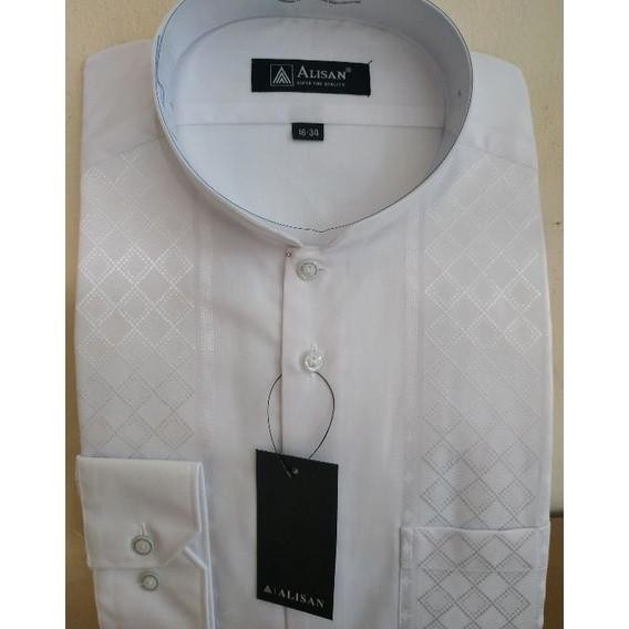 Baju Koko Putih Lengan Panjang Reguler ( Original 100 % Alisan )