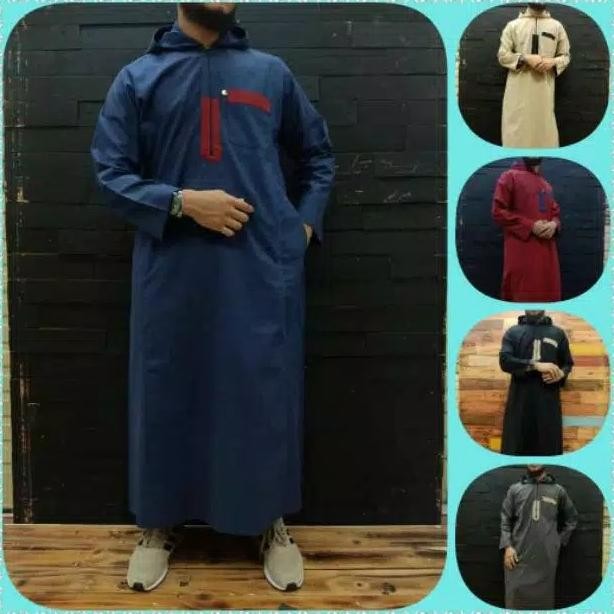 Baju Hoodie Jubah Pria Al Amwa Laa Samase Haramain Nour Busana Mia Mu