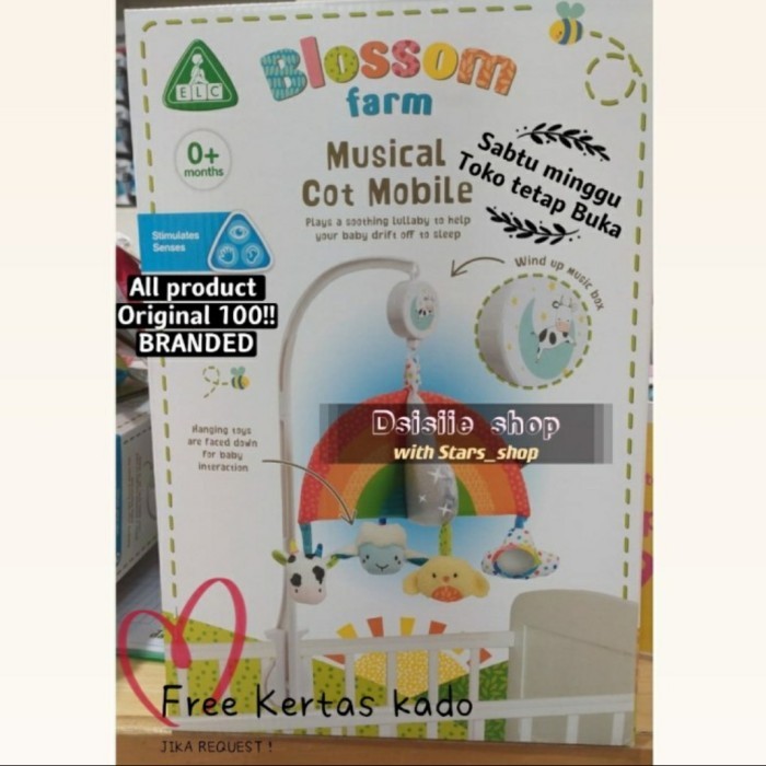 Bisa Termin! Elc Blossom Farm Musical Cot Mobile Original / Gift Lullaby Baby