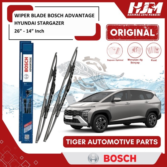

TERLARIS! Wiper Blade Bosch Advantage - Karet Pembersih Kaca Mobil Hyundai Stargazer 26" - 14