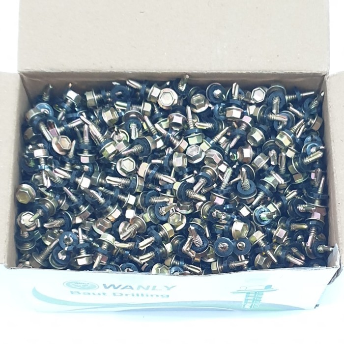 HARGA DISC - WL 1 Kotak 1000 Pcs 12x20 Baut Drilling Galvalum Baja Ringan12x20