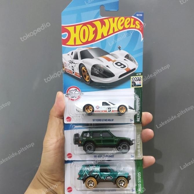 Paket Hot Wheels Hot Item Jeep Cherokee Range Rover Ford GT40 Gulf