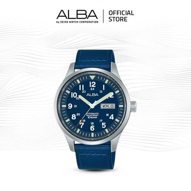 Jam Tangan Pria Alba Automatic Stainless Case Blue Dial AL4219