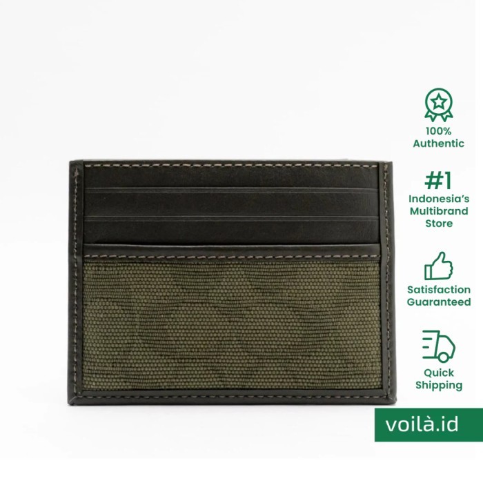 

TERBARU! Coach Refined Card Case Signature Canvas Jacquard Army Green