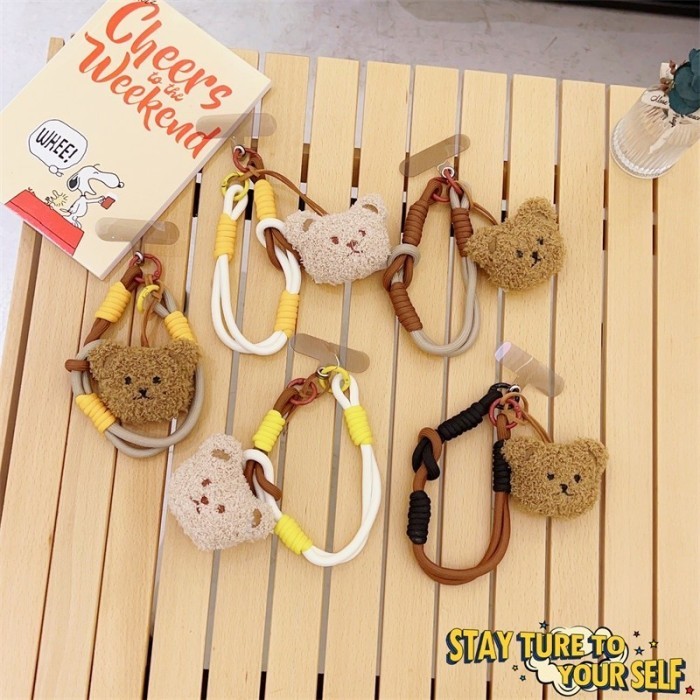 

HOT SALE! Gantungan HP / Korean Cute Cartoon 3D Plush Bears hp Clip Cross-body Lanyard Strap Phone