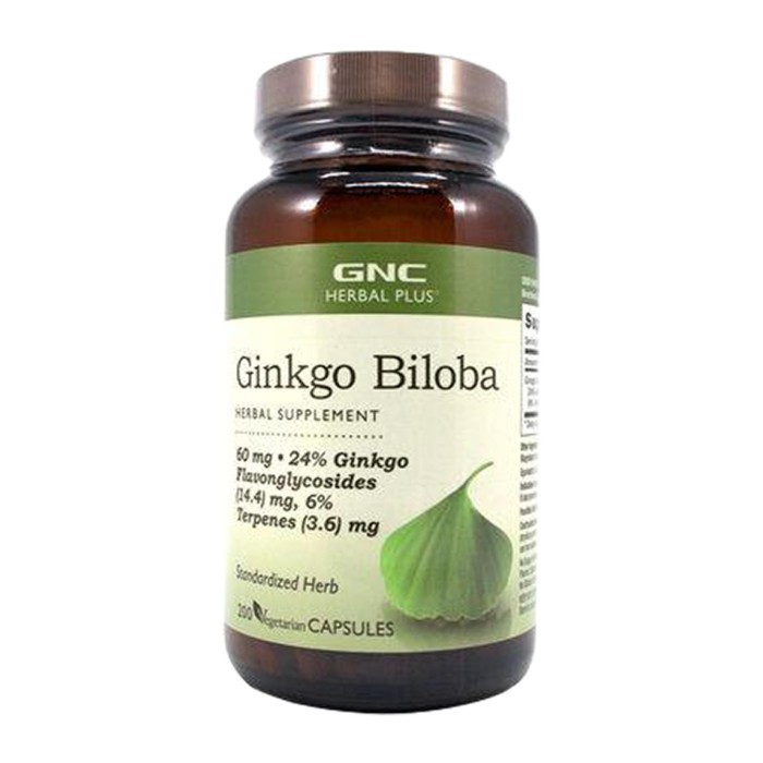 

GNC Herbal Plus Standardized Ginkgo Biloba 60Mg 200Vegicaps