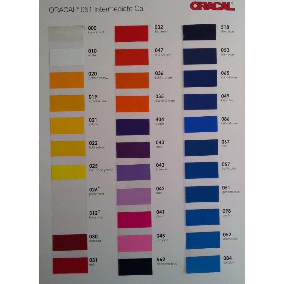 

STICKER ORACAL 651 MATT / GLOSS