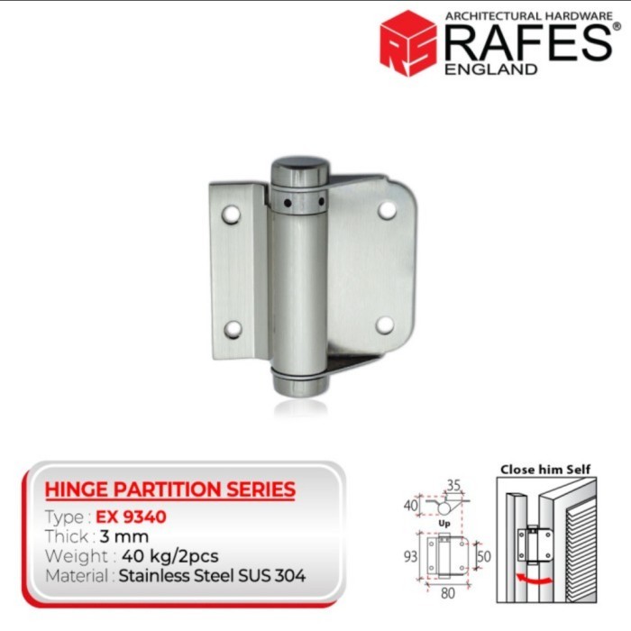 Engsel pegas / Per Rafes stainless steel 304 EX 9340