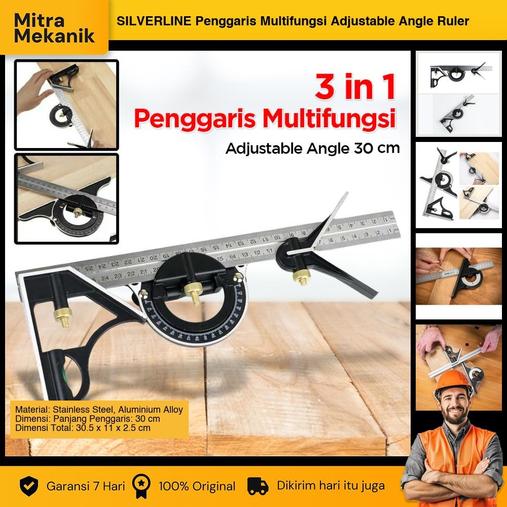 

SILVERLINE Penggaris Multifungsi Adjustable Angle Ruler Set 30cm - 991857