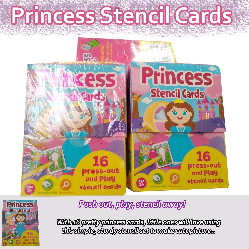 

Princess Stencil Cards 16 Press-out and Play Stensil Card bbw