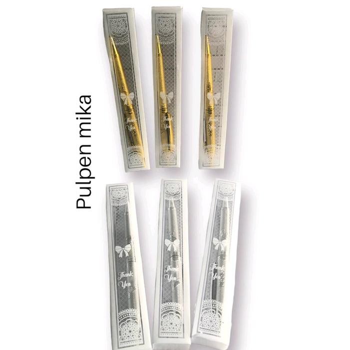 

terbaru !!! souvenir pernikahan isi 100 pcs pulpen kemas mika gold silver ready