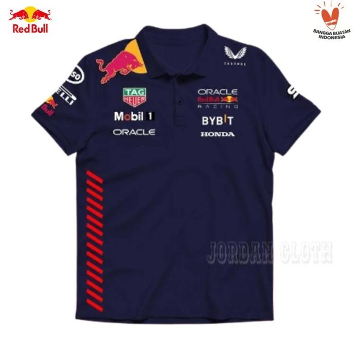 Polo shirt Kaos Kerah Team Balap Redbull Formula One F1 Racing